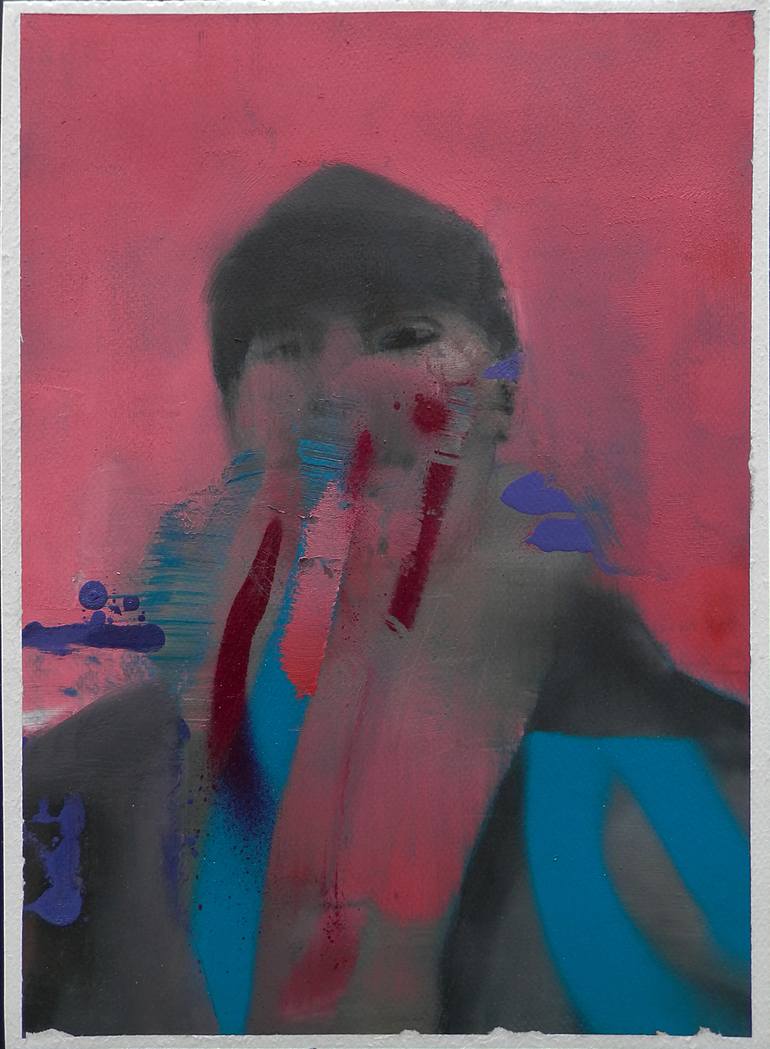 Original Expressionism People Painting by Miloš Hronec