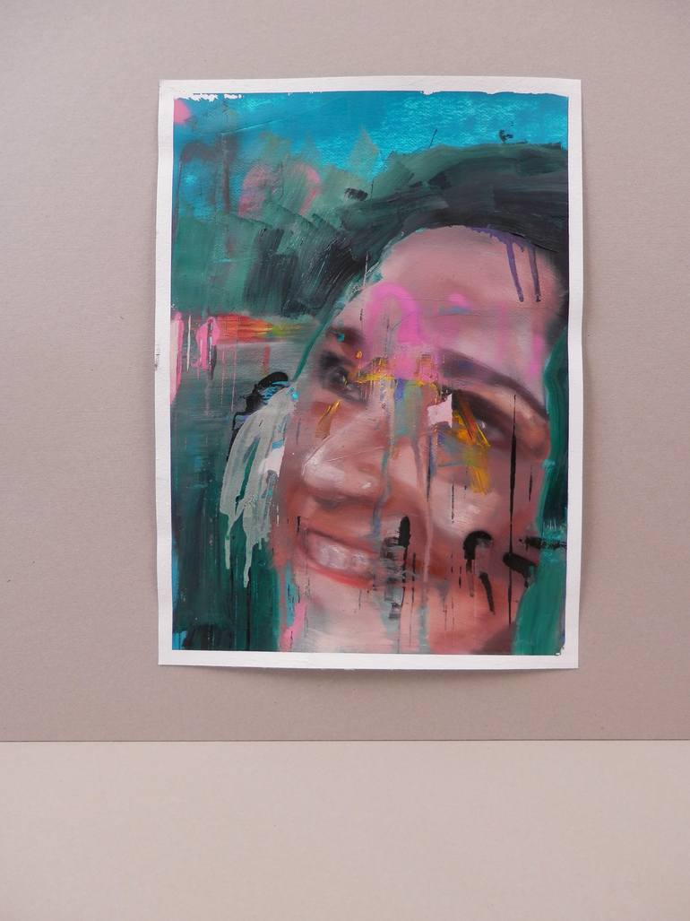 Original Expressionism People Painting by Miloš Hronec