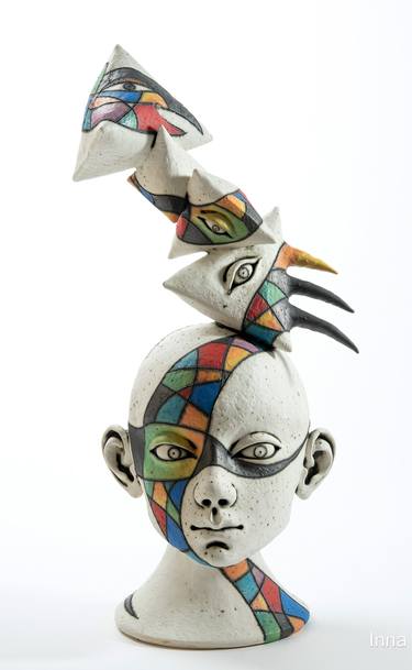 Original Figurative Fantasy Sculpture by Inna Olshansky