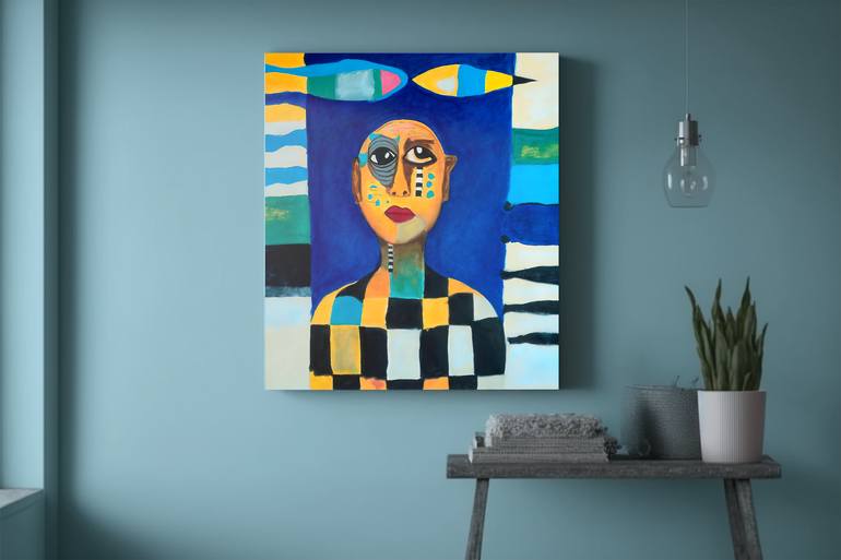 Original Abstract Men Painting by Antonio Abril