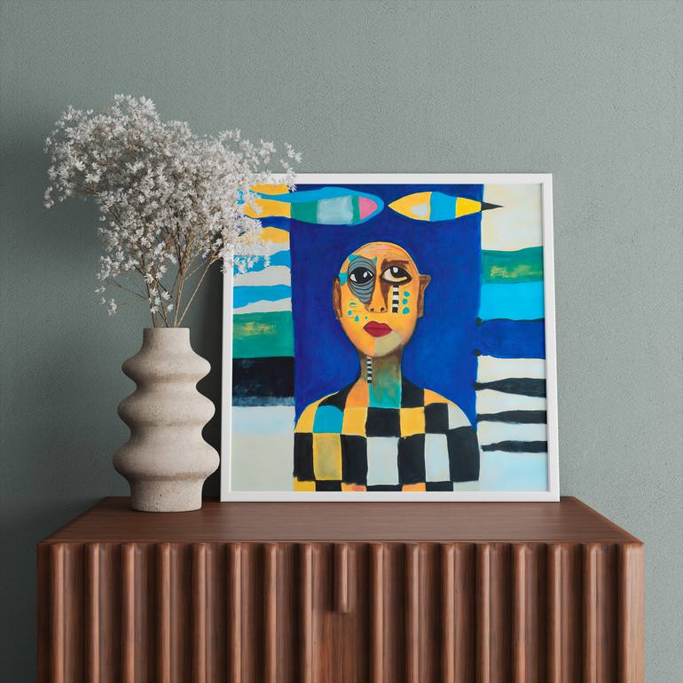 Original Abstract Men Painting by Antonio Abril