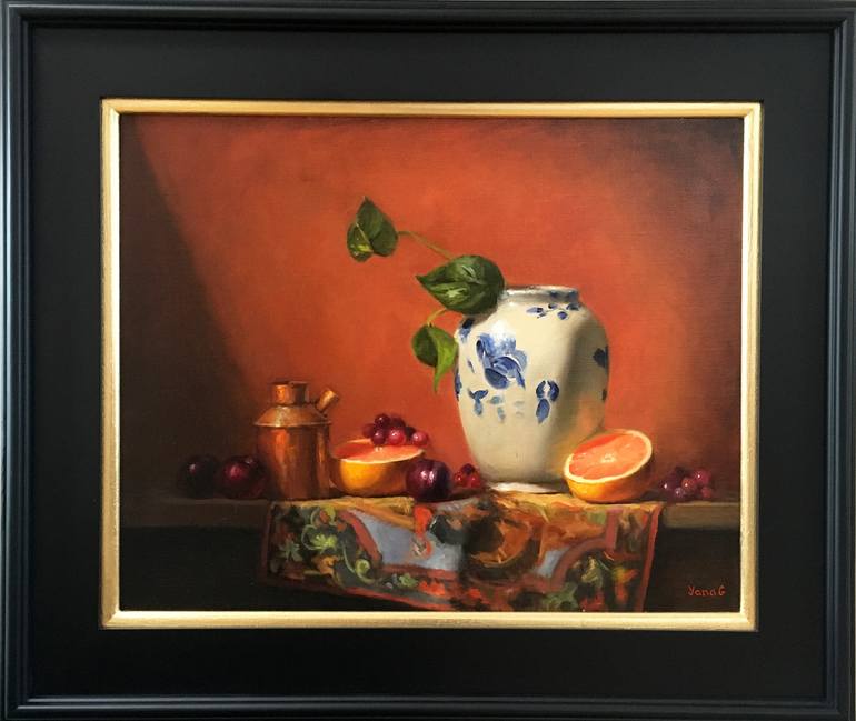 Original Art Deco Still Life Painting by Yana Golikova