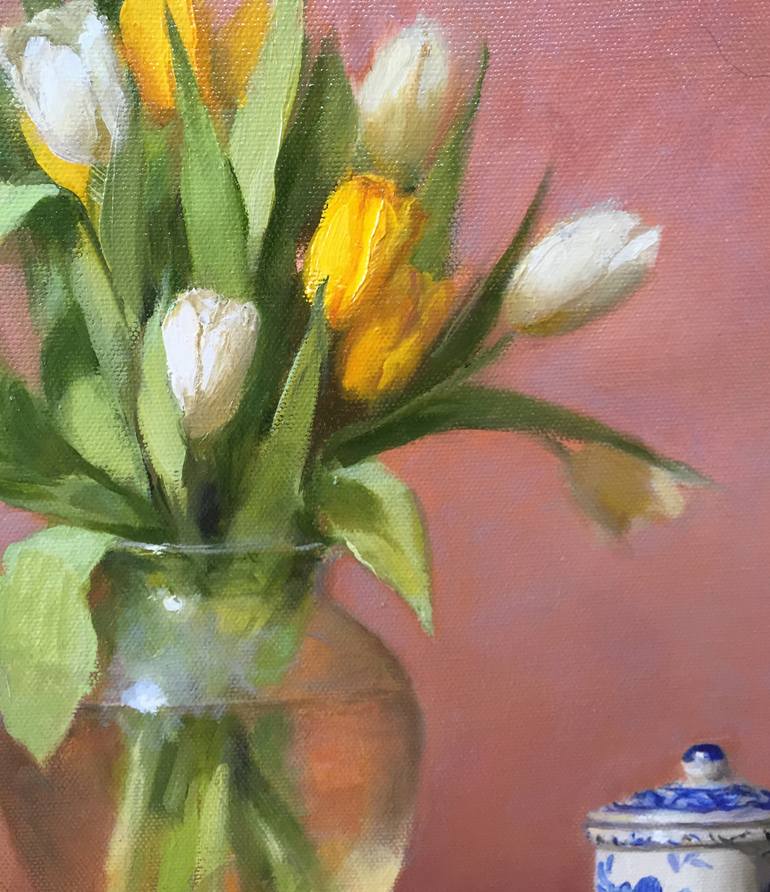 Original Art Deco Floral Painting by Yana Golikova