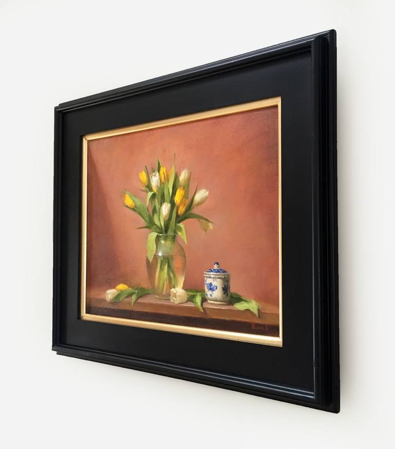 Original Art Deco Floral Painting by Yana Golikova