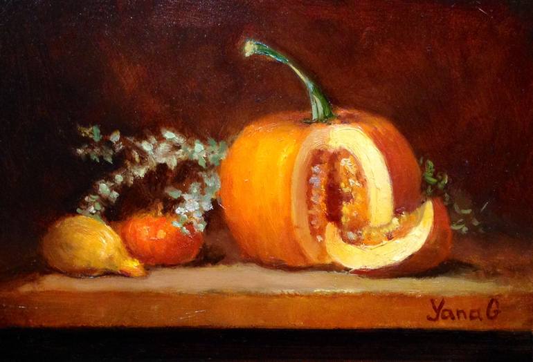 Pumpkins. Original oil painting by Yana Golikova. Original Still