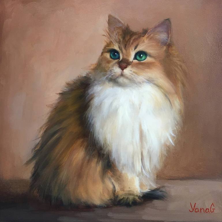 Cat painting. Original oil painting. Painting by Yana Golikova | Saatchi Art