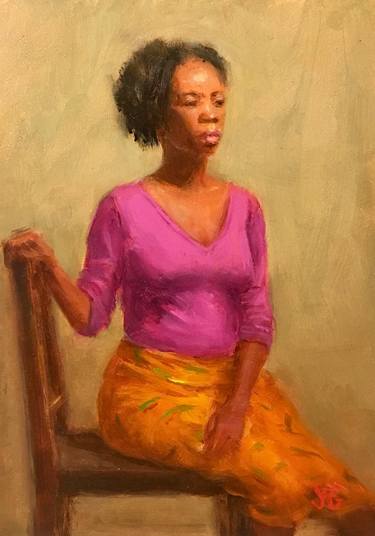 Connie. African-American woman. Oil painting thumb