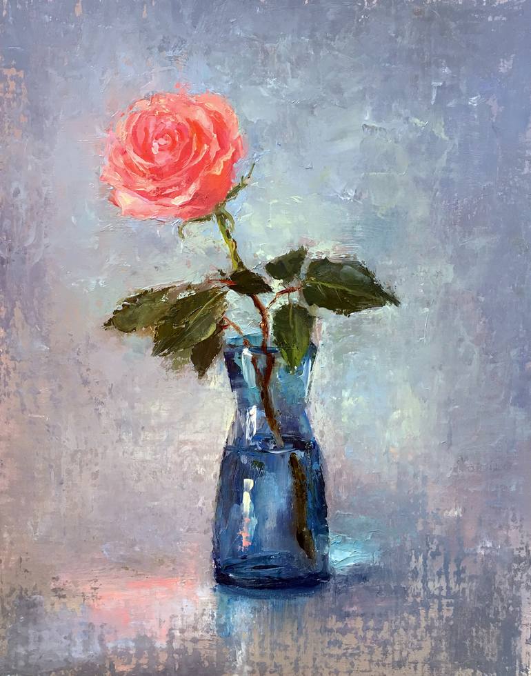 Rose In The Vase Original Oil Painting Painting By Yana Golikova Saatchi Art