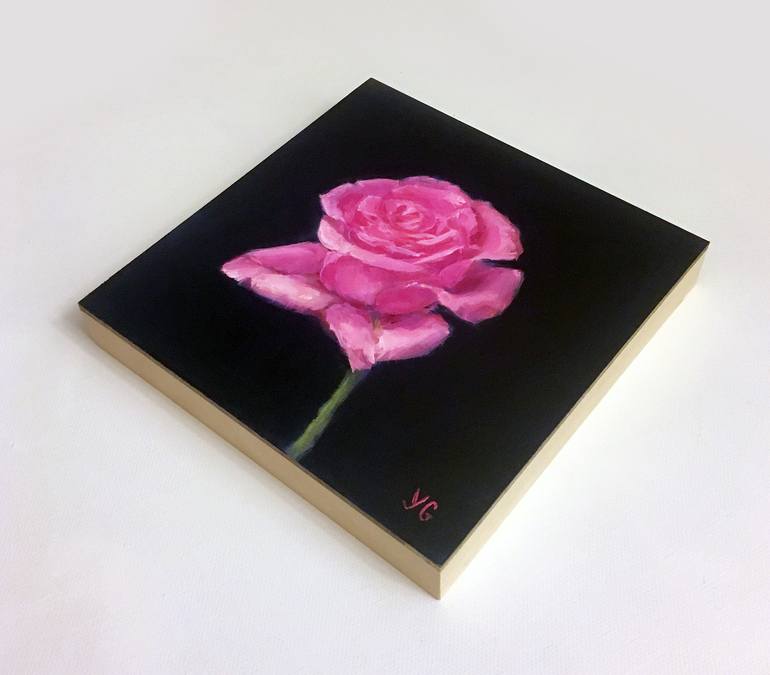 Hot Pink Rose oil painting Painting by Yana Golikova | Saatchi Art