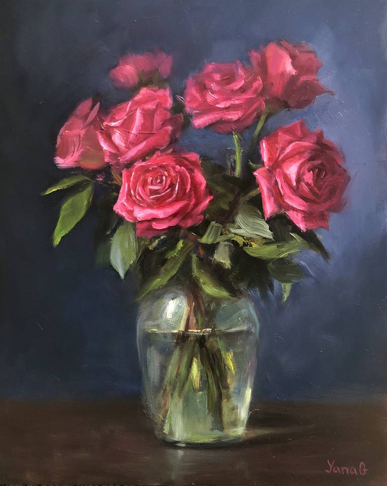 Roses Oil Painting Framed Painting By Yana Golikova Saatchi Art