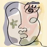 abstract line art portrait by Frini Samara