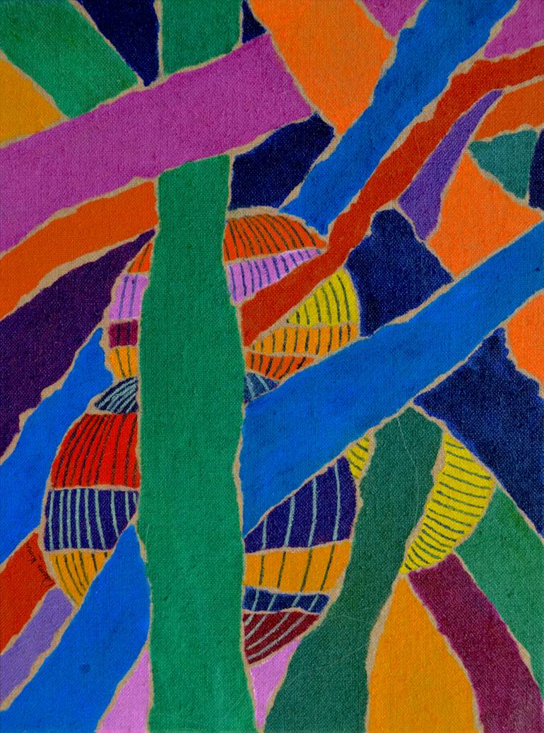 Original Cubism Abstract Painting by Seema Kumar