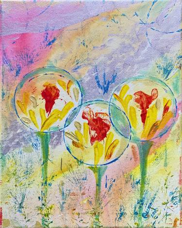 Original Abstract Floral Paintings by Seema Kumar