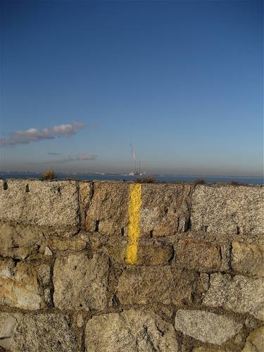 Poolbeg Lighthouse marked by yellow thumb