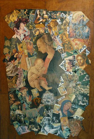 Original Dada Religion Collage by Nelly Sanzi Juli
