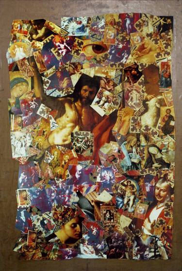 Original Dada Religion Collage by Nelly Sanzi Juli