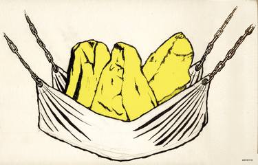 three yellow stones in a hammock  thumb