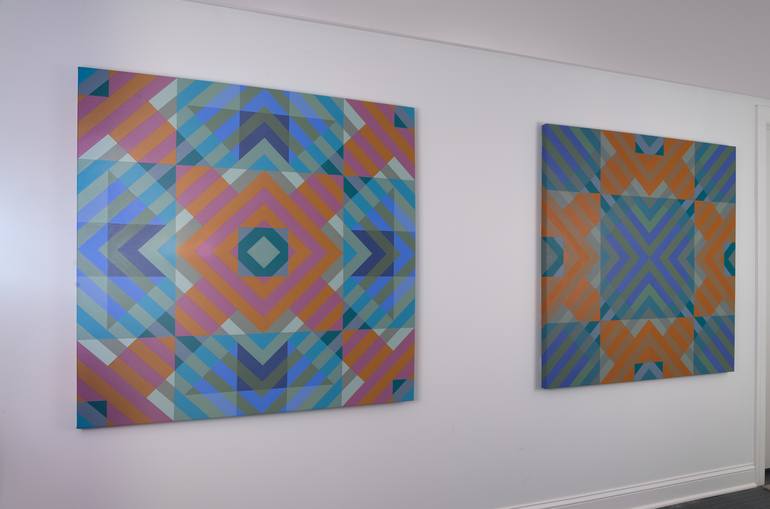 Original Geometric Painting by Karen Freedman