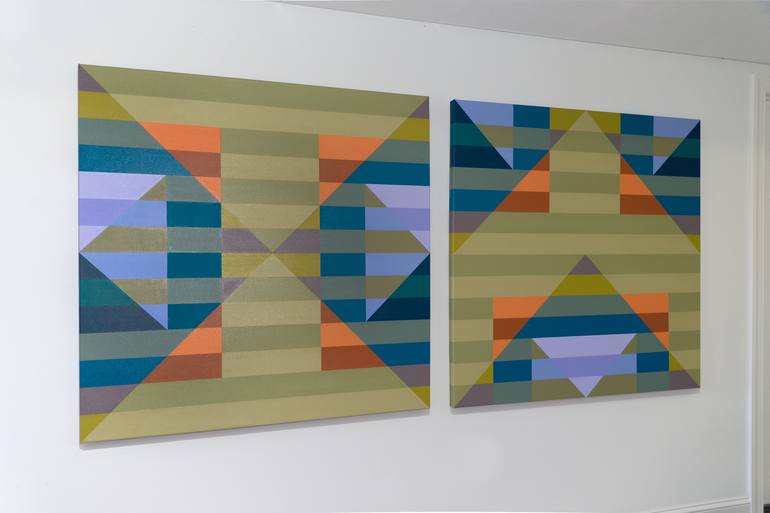 Original Abstract Geometric Painting by Karen Freedman