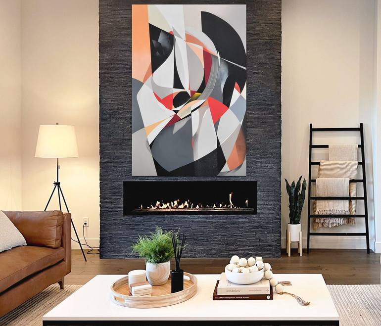 Original Cubism Abstract Painting by Moises Ortiz