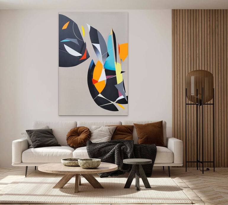 Original Cubism Abstract Painting by Moises Ortiz