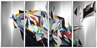 Print of Geometric Paintings by Moises Ortiz