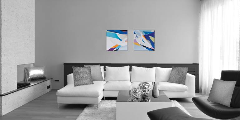 Original Abstract Geometric Painting by Moises Ortiz