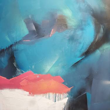 Original Fine Art Abstract Paintings by Moises Ortiz