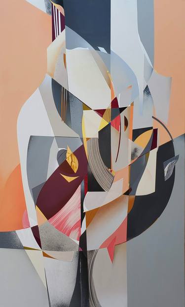 Original Cubism Abstract Paintings by Moises Ortiz