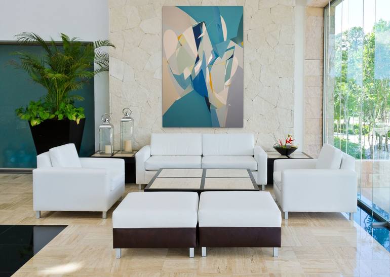 Original Cubism Abstract Painting by Moises Ortiz