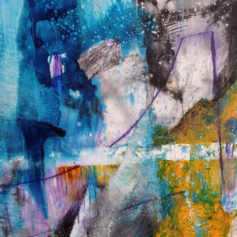 Original Abstract Expressionism Abstract Painting by Sejben Lajos