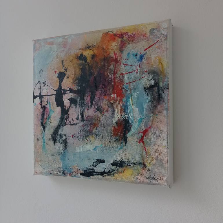 Original Abstract Cities Painting by Sejben Lajos