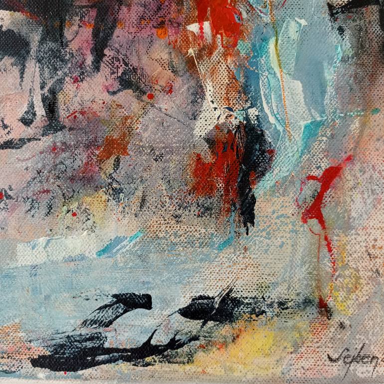 Original Abstract Cities Painting by Sejben Lajos