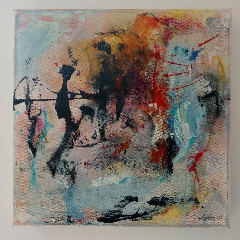 Original Abstract Cities Painting by Sejben Lajos
