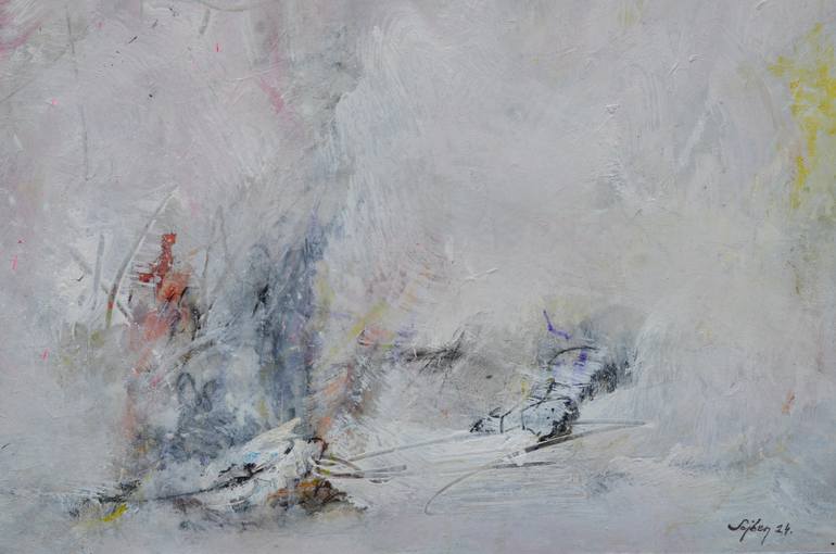 Original Abstract Expressionism Abstract Painting by Sejben Lajos