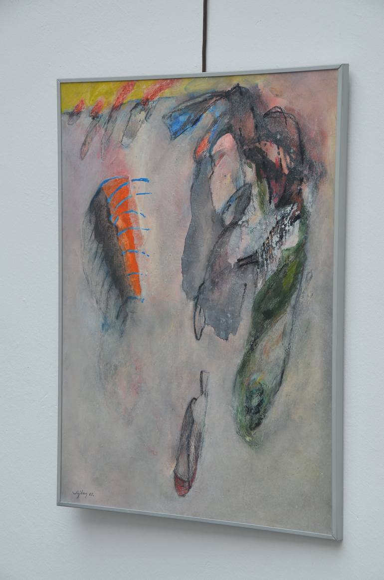 Original Abstract Expressionism Abstract Painting by Sejben Lajos