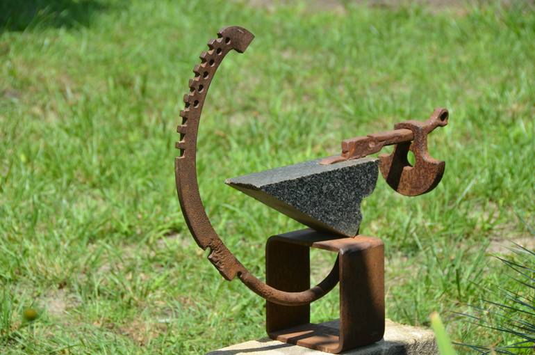 Original Abstract Geometric Sculpture by Sejben Lajos