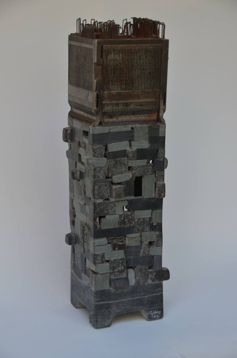 Original Cubism Abstract Sculpture by Sejben Lajos