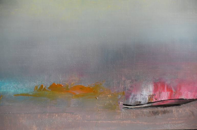 Original Abstract Landscape Painting by Sejben Lajos
