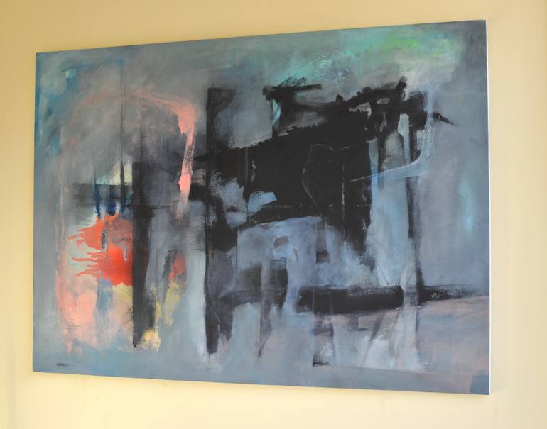 Original Abstract Expressionism Abstract Painting by Sejben Lajos