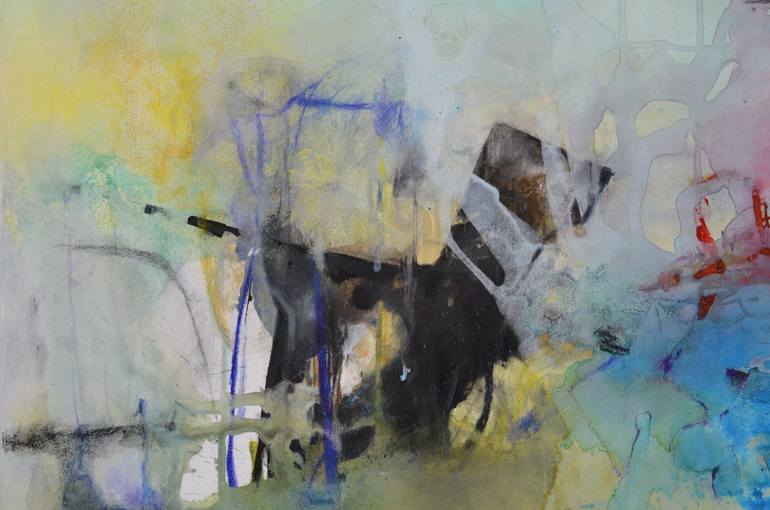 Original Abstract Landscape Painting by Sejben Lajos