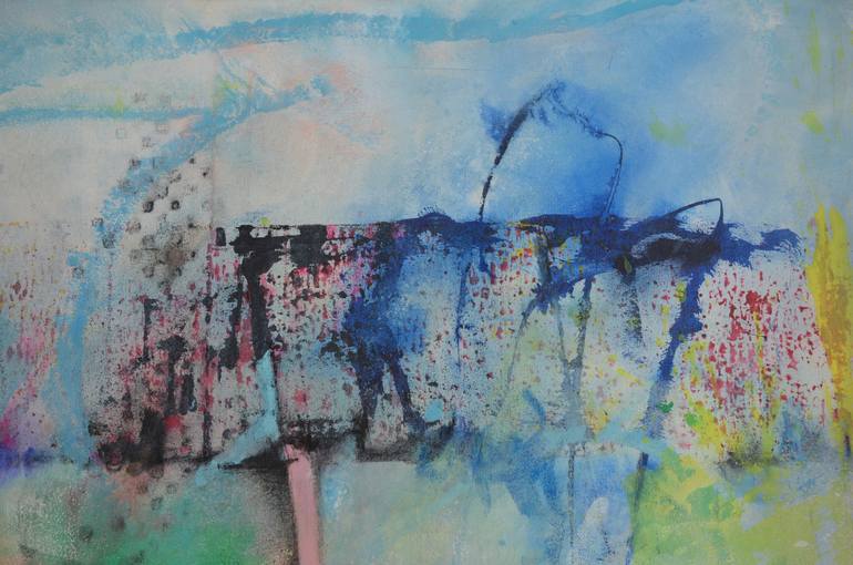 Original Abstract Expressionism Abstract Painting by Sejben Lajos