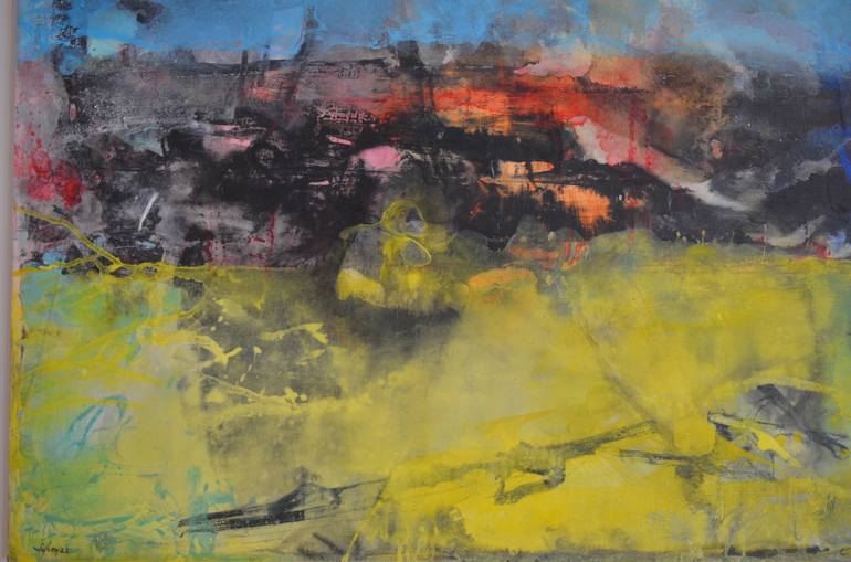 Original Abstract Expressionism Abstract Painting by Sejben Lajos