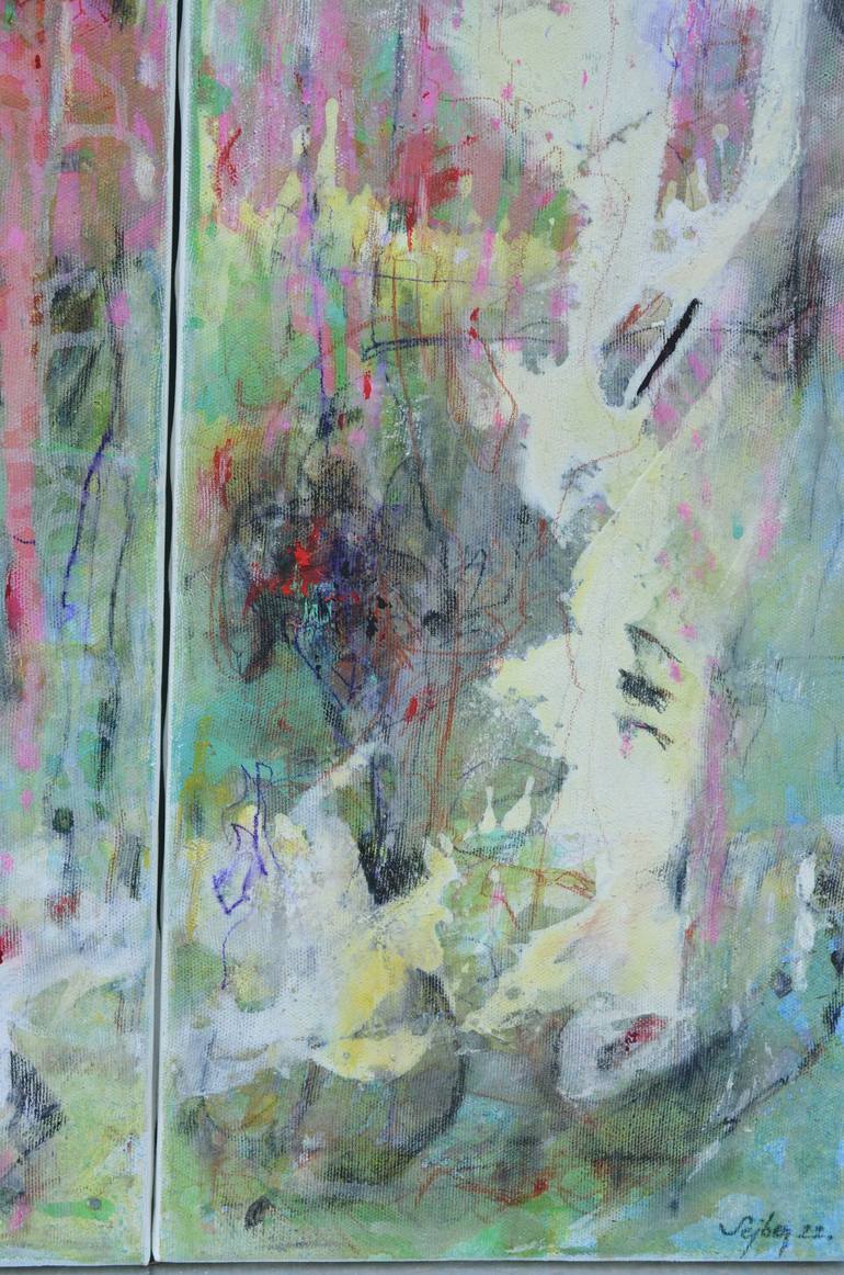 Original Abstract Expressionism Abstract Painting by Sejben Lajos