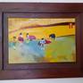 Artwork with wooden frame