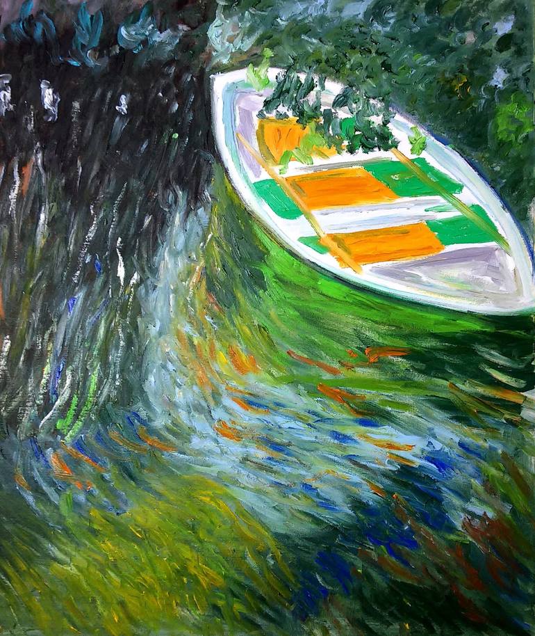 The Boat Inspired By Claude Monet Painting By Pawel Prus Saatchi Art   2221265 HSC00001 7 