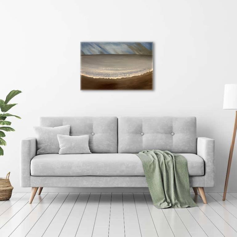 Original Abstract Expressionism Beach Painting by Zak Kirakosian