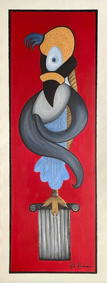 “Cockatoo” Original Oil Painting 130x55cm by Zak Kirakosian thumb