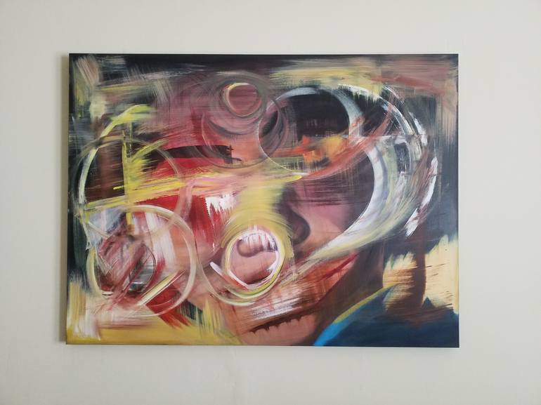 Original Abstract Expressionism Abstract Painting by Komla Adjaka