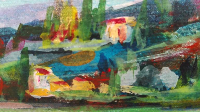 Original Abstract Expressionism Landscape Painting by Giuliana Baldoni - Le Trenà